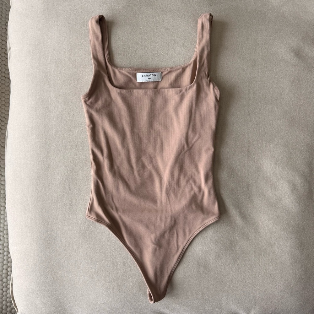 Babaton Nude Square-Neck Bodysuit